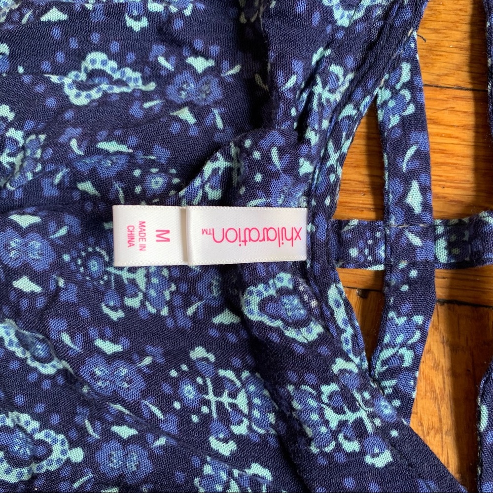 Blue Patterned Xhilaration Romper - Picture 5 of 5